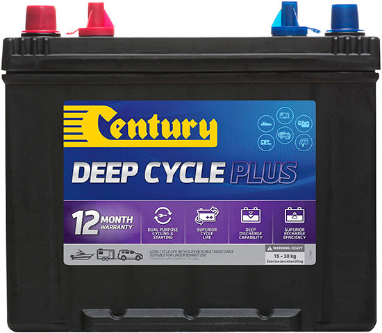 Century Deep Cycle Battery 24DC 12V 82Ah - Marine, RV, Solar & Off-Grid Power Solution - Long-Lasting Performance for Boats, Campers & Renewable Energy Systems