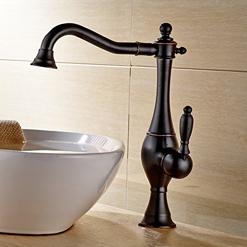 Wovier Oil Rubbed Bronze Waterfall Bathroom Faucet - Single Handle Vessel Sink Faucet with Tall Spout, Matte Black Basin Mixer Tap for Modern Vanity & Bathroom Decor | Perfect for Powder Rooms, Master Baths & Luxury Home Renovations