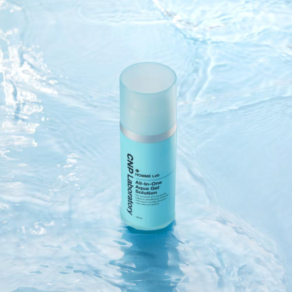 CNP Laboratory Homme Lab All In One Aqua Gel Solution 150ml - Korean Skincare for Men, Hydrating Moisturizer with Anti-Aging Benefits | Perfect for Daily Face Care Routine & Travel Skincare Essentials