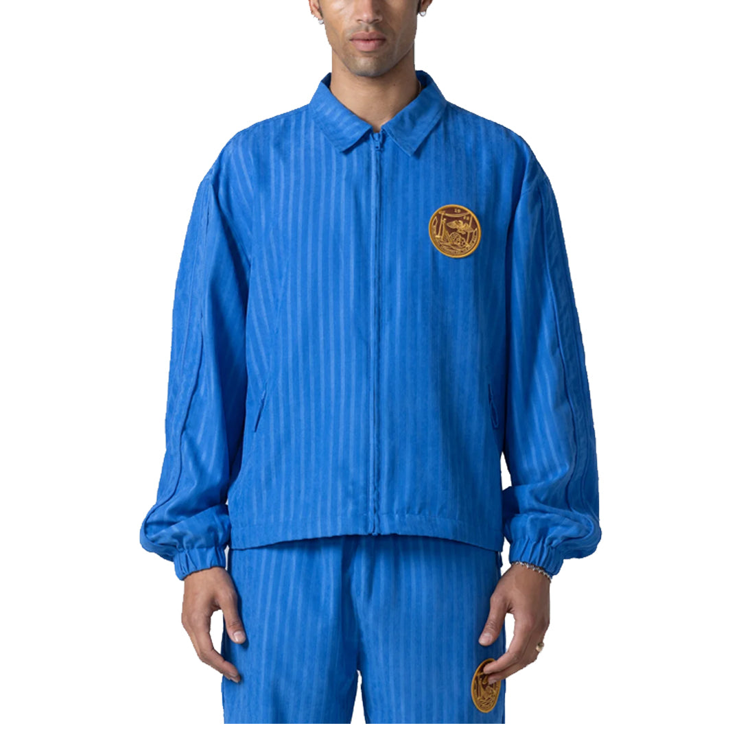 Blue Striped Anorak Jacket - Lightweight Waterproof Windbreaker for Hiking, Camping & Outdoor Adventures