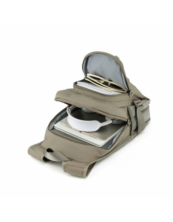 TOSCA TCA982 Anti-Theft Laptop Backpack for Travel & Work - Secure Taupe Daypack for Commuters, Students & Business Professionals