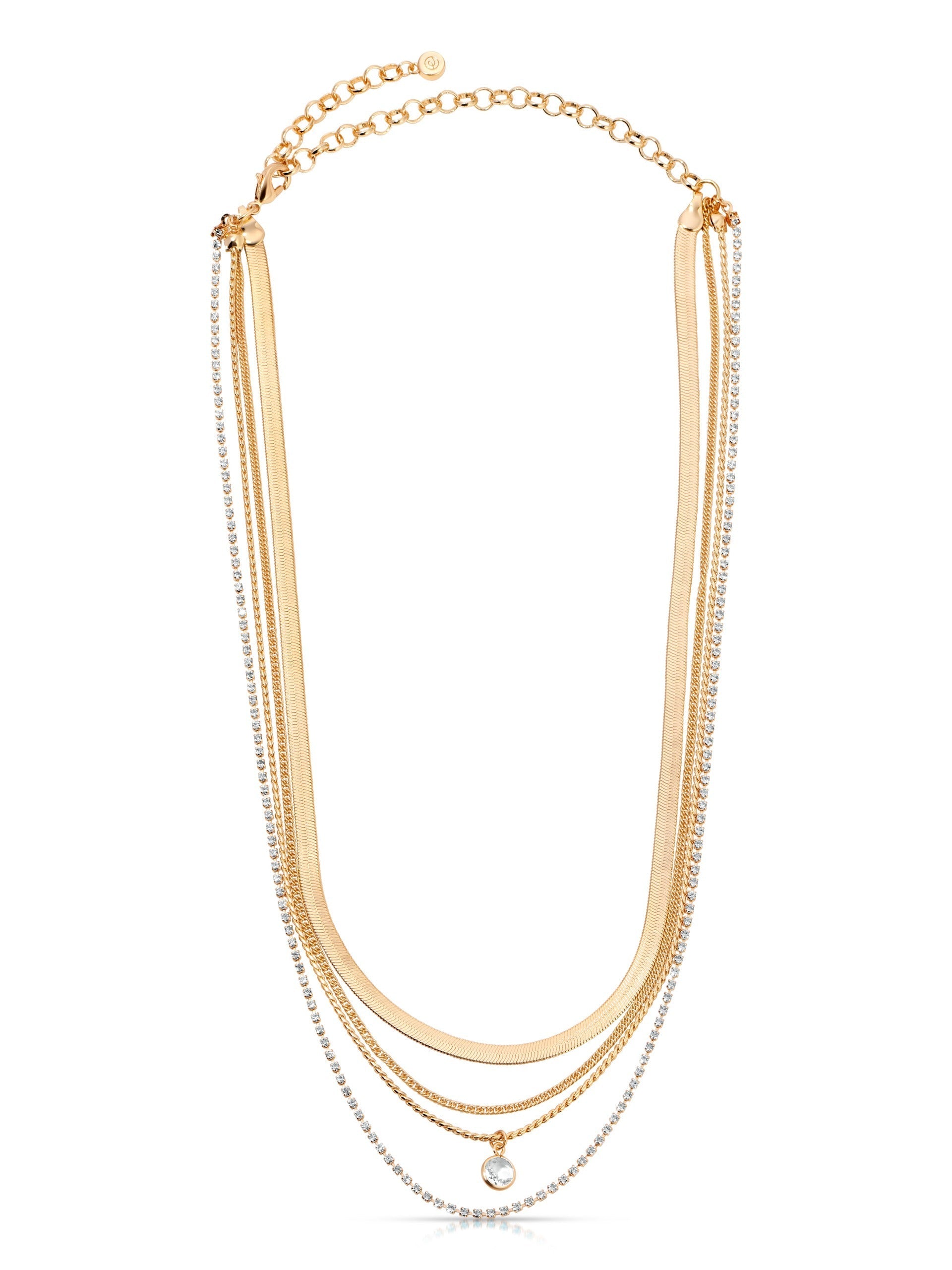 Elegant Aqua Layered Necklace for Women - Dainty Chain Jewelry for Everyday Wear, Perfect for Casual Outfits & Office Attire