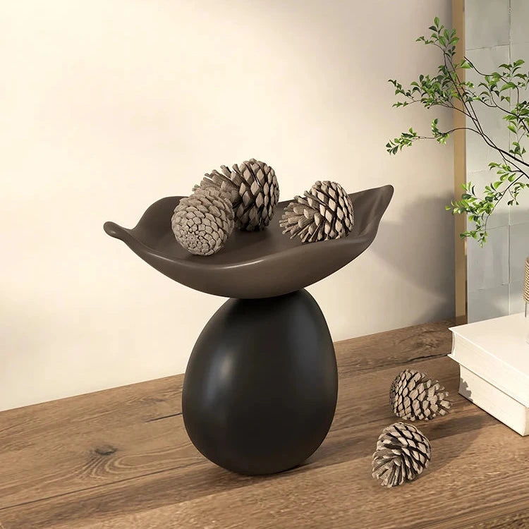 Stylish Balance Form Decorative Bowl - Handcrafted Ceramic Fruit Serving Bowl for Dining Table Centerpiece, Kitchen Counter Decor, and Gift Giving