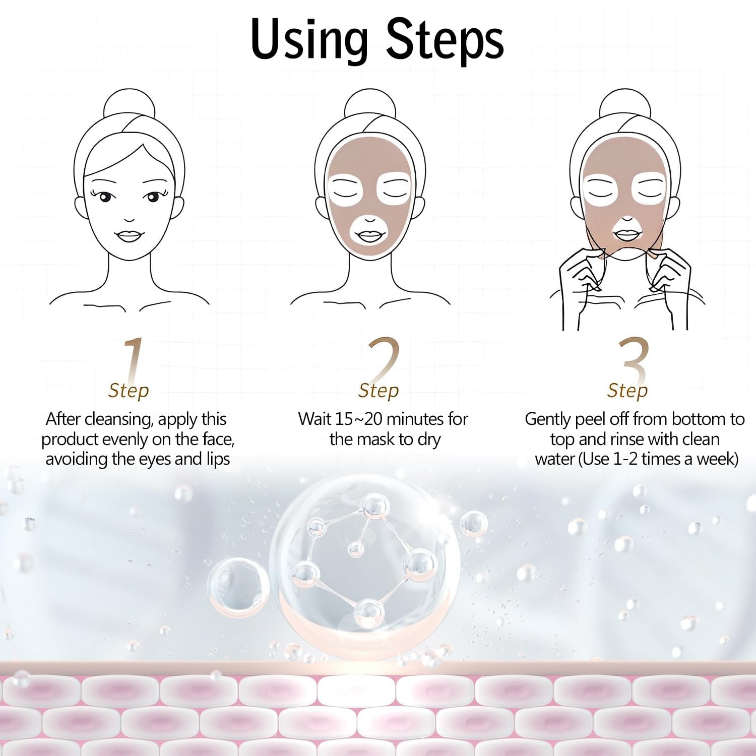 Retinol & Snake Venom Gold Facial Mask with Silicone Brush - Anti-Aging Collagen Peel Off Mask for Deep Hydration & Moisturizing - 2 Pack (Perfect for Spa Night & Skin Rejuvenation)