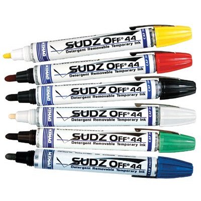 SUDZ OFF Washable Temporary Markers - Set of 12 Non-Toxic Fabric Markers for Kids, DIY Crafts, Laundry Sorting & Household Organization (Model AE-44146)
