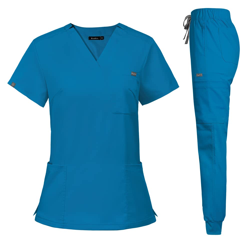 Niaahinn Women's Classic Scrub Set - Comfortable Workwear Top & Yoga Jogger Pants for Nurses, Doctors & Healthcare Professionals | Perfect for Hospital Shifts, Medical Work & Yoga Sessions