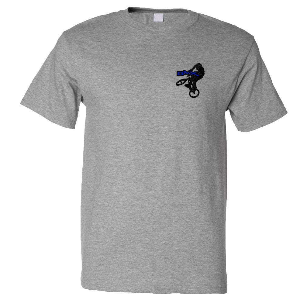 Funny Graphic T-Shirts for Men - Sport BMX Bike Logo Trick Blue Cotton Tee - Perfect for Casual Wear, Cycling & Street Fashion
