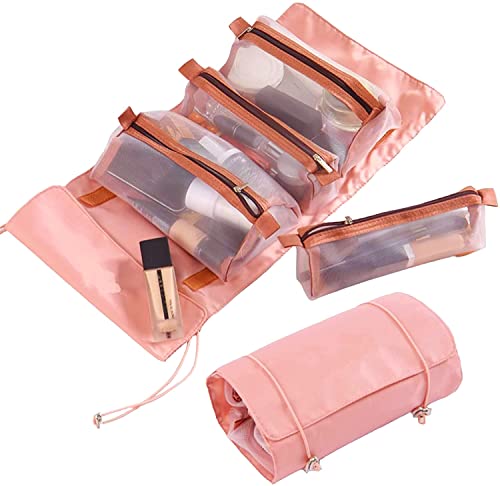 RVX Waterproof Makeup Bag for Women - Travel Cosmetic Organizer Pouch, Large Capacity Toiletry Bag with Multiple Pockets - Perfect for Travel, Gym, and Daily Makeup Storage