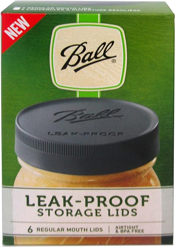 6-Pack Ball Leak-Proof Storage Lids for Regular Mouth Jars - Airtight Food Preservation for Canning, Pickling & Meal Prep