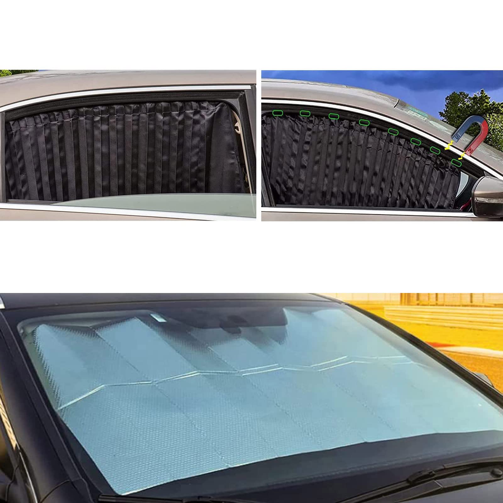 ZATOOTO 5-Pack Magnetic Car Window Sun Shades - Black Privacy Sunshade Curtains for UV Protection & Heat Reduction | Perfect for Camping, Road Trips & Car Naps