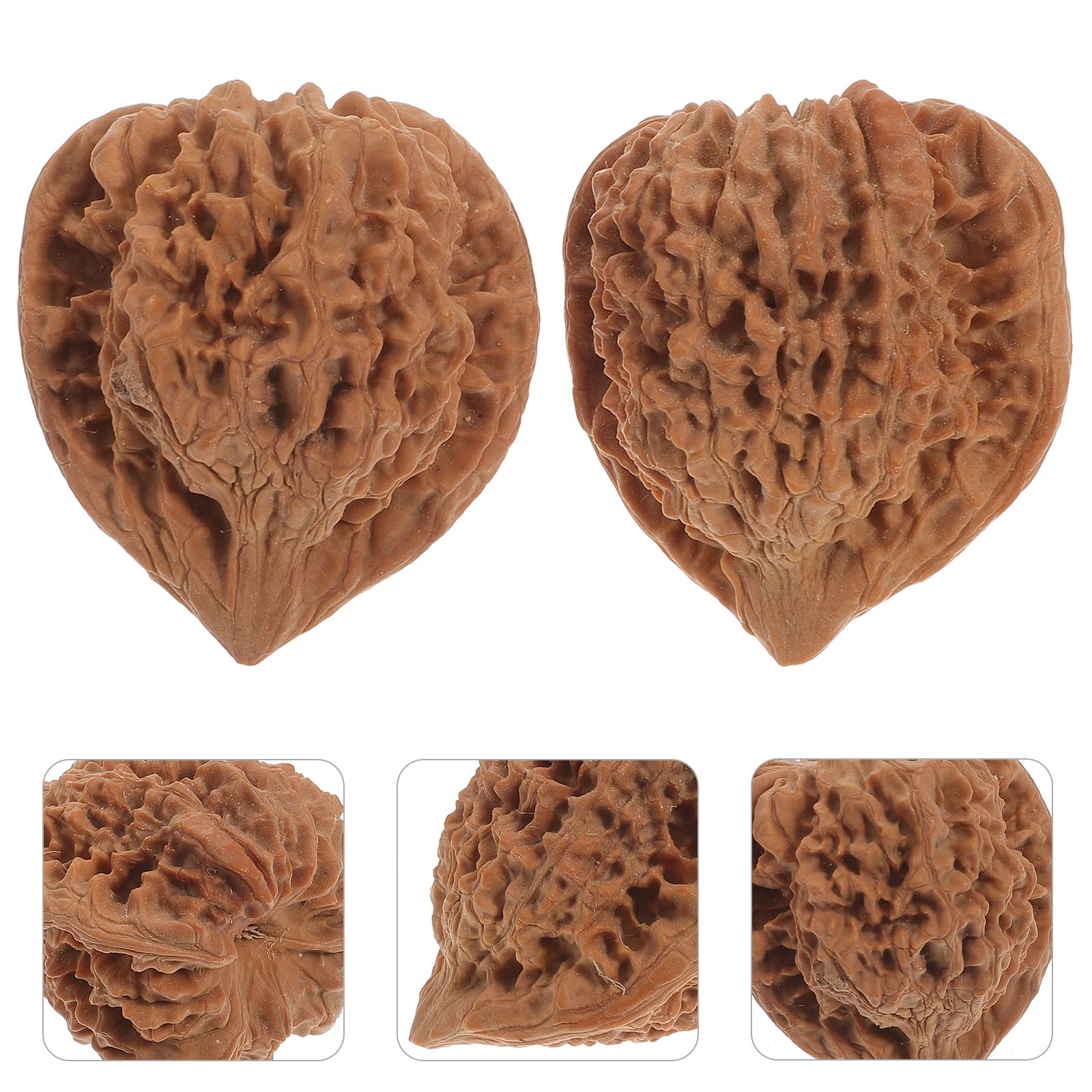 2pcs Wooden Baoding Balls - Walnut Shaped Chinese Stress Relief Balls for Hand Therapy, Self-Massage & Acupressure - 45mm Palm, Back & Foot Massager for Relaxation & Pain Relief - Perfect for Office, Home & Travel Use