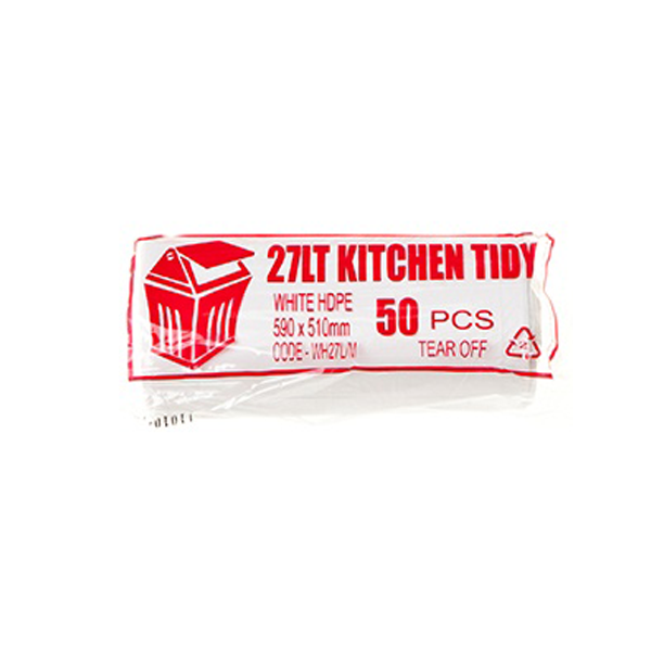 27L White Kitchen Trash Bags - Heavy Duty Bin Liners for Waste Disposal, Perfect for Home, Office & Outdoor Use