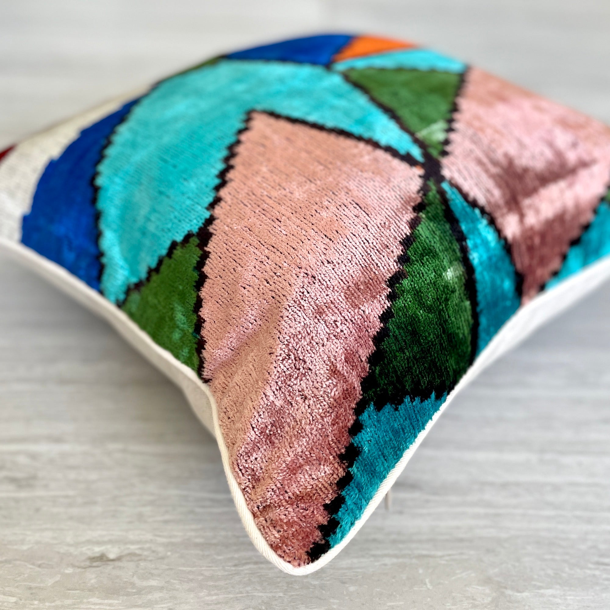 Luxury Velvet Ikat Cushion Cover Set - Bohemian Decorative Throw Pillow Covers for Sofa, Bed, Living Room Decor | Home Decor Accent Pillows