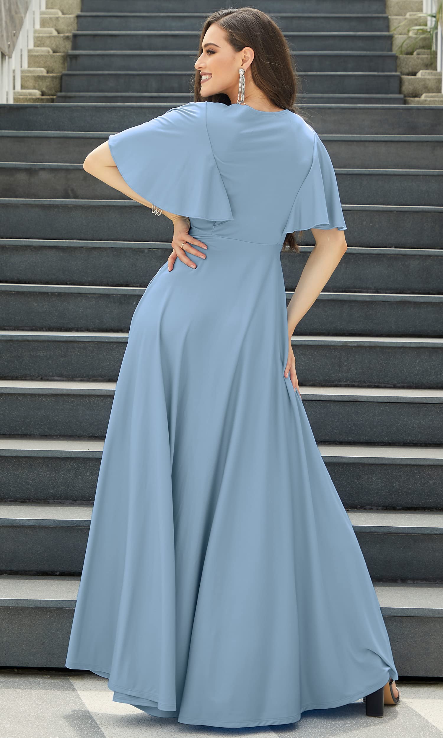 Elegant Women's Long Modest Maxi Dress for Bridesmaid, Evening Cocktail Party, Formal Occasions & Special Events - Perfect for Weddings, Proms & Black Tie Gatherings