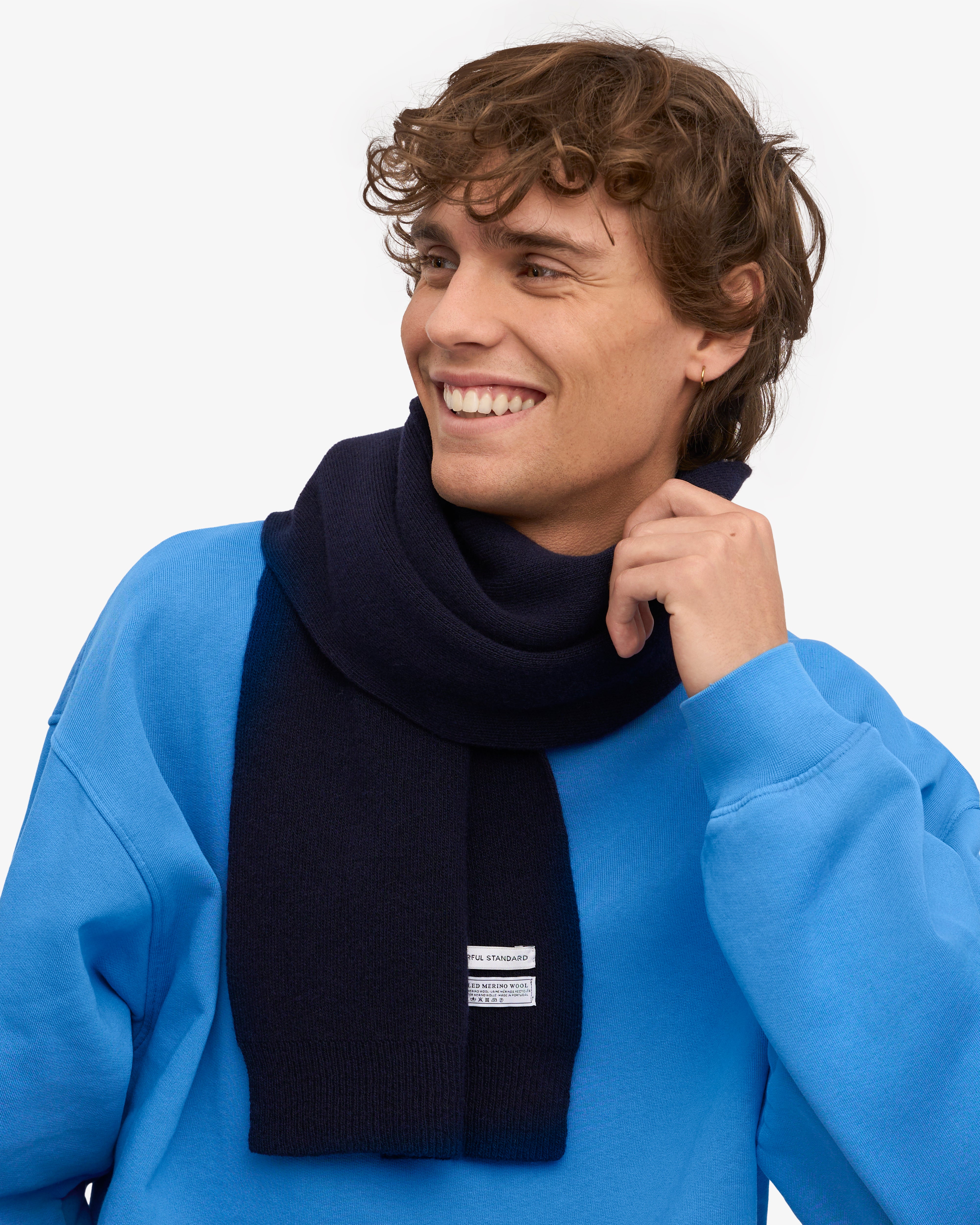 Premium Merino Wool Scarf for Men & Women - Soft Warm Winter Accessory in Navy Blue - Perfect for Cold Weather, Outdoor Activities & Fashion