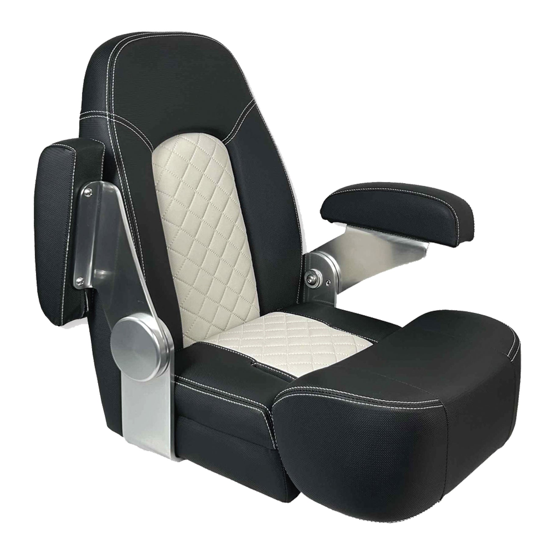 Axis HM58 Deluxe Flip Up Seat - Black & White - Perfect for Boats, RVs, and Outdoor Adventures