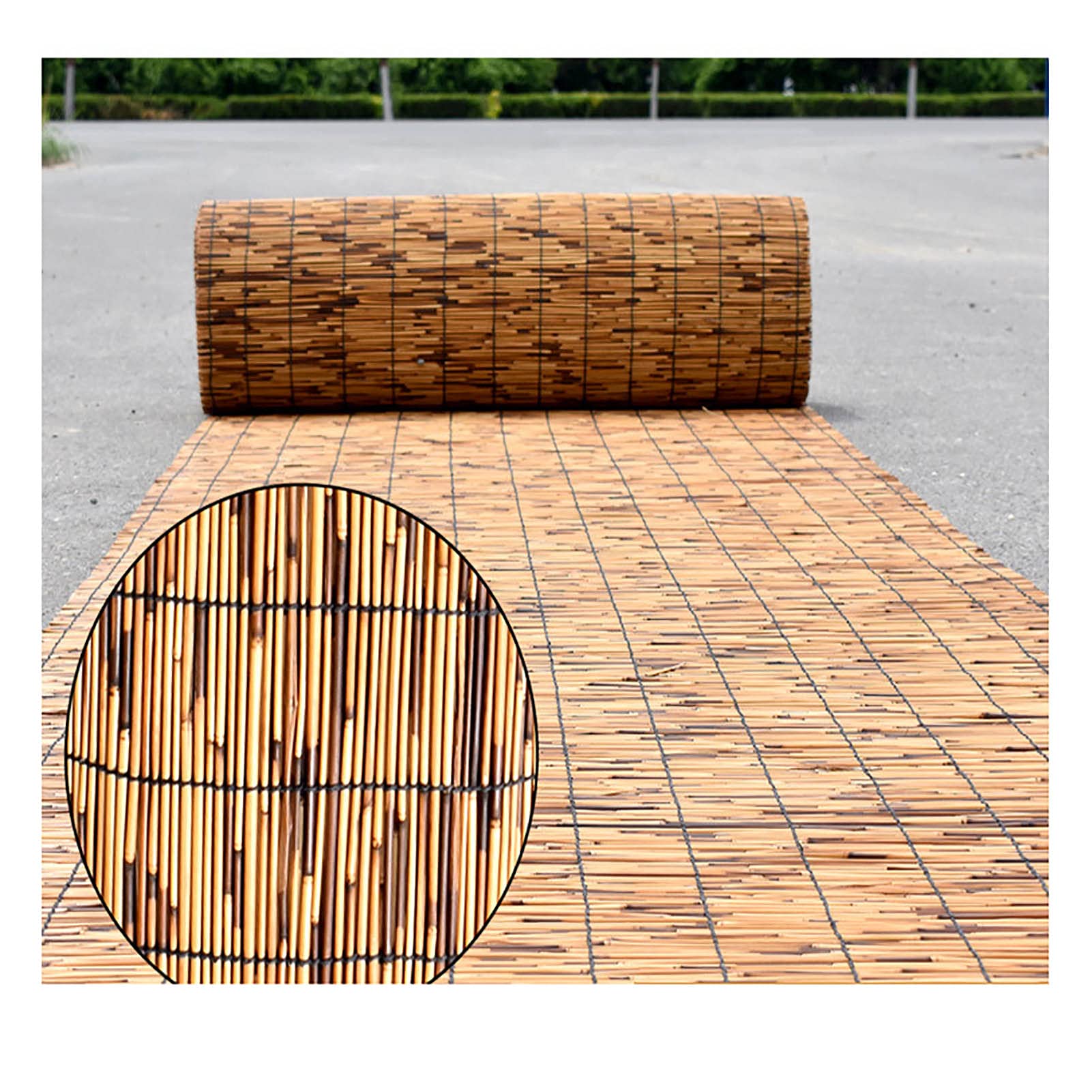 4FT Balcony Reed Fence - Natural Bamboo Privacy Screen for Patio, Outdoor Garden & Gallery - 2FT & 3FT Height Options - Perfect for Backyard Shade, Deck Partition & Balcony Cover