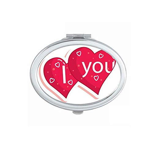 DIYthinker Valentine's Day Double Heart Love Mirror - Portable Folding Hand Mirror with Double Sided Design for Makeup & Travel | Perfect Gift for Couples, Bridal Shower & Romantic Occasions