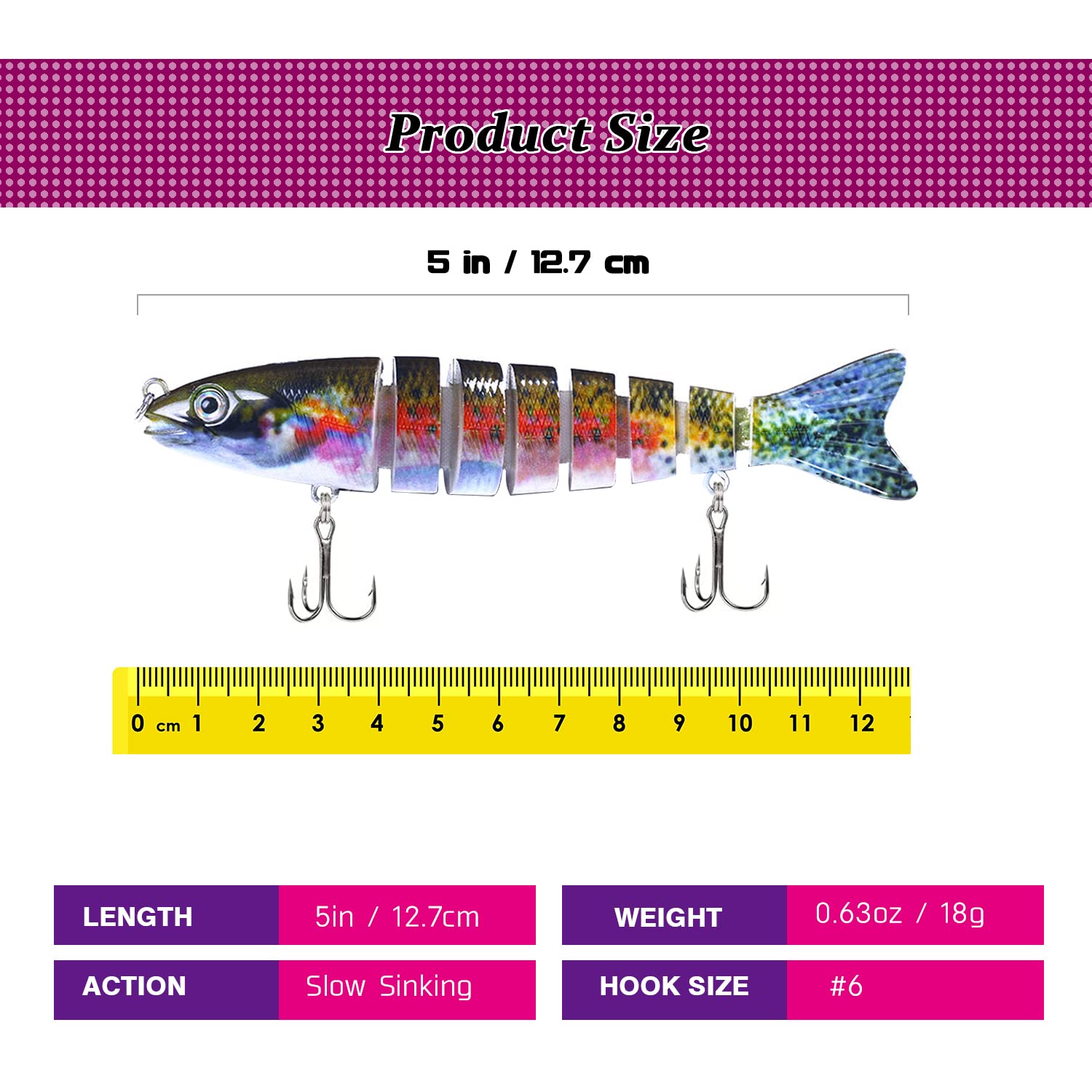 9Tong Carnivorous Zander Perch Fishing Lures Kit - Large Hard Jointed Lures for Bass, Pike, Trout in Sea, Lake & River | Perfect for Freshwater & Saltwater Fishing