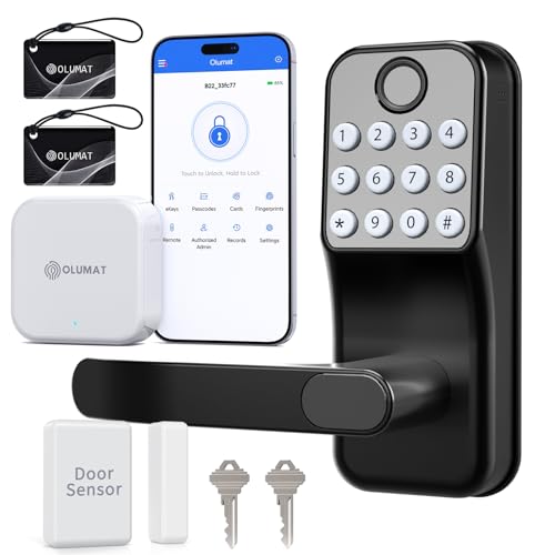 Black Smart Lock+ Wifi Gateway +Door Sensor