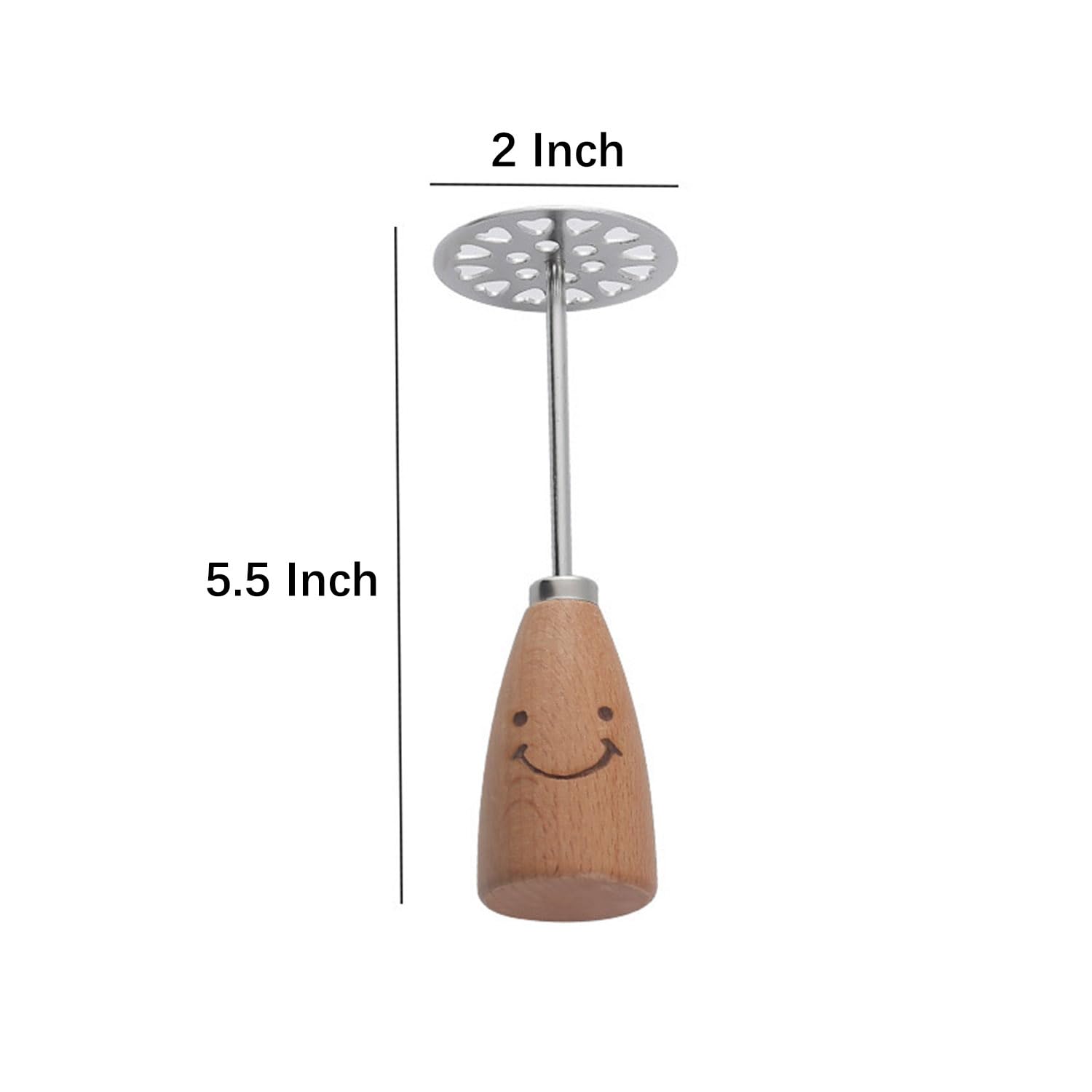 Stainless Steel Potato Masher Set of 2 - Heavy Duty 5.5 Inch Metal Masher for Perfect Mashed Potatoes - Ideal for Kitchens, Restaurants & Holiday Cooking