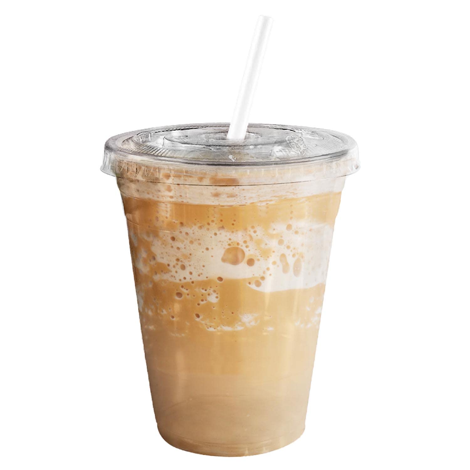 EcoQuality 24oz Clear Plastic Disposable Cups with Lids & Straws - 500 Count PET Party Cups for Smoothies, Protein Shakes, Bubble Tea, Iced Coffee, Boba, Fresh Juice | Meal Prep, Catering, Picnics, BBQs, Office Parties & Home Entertaining