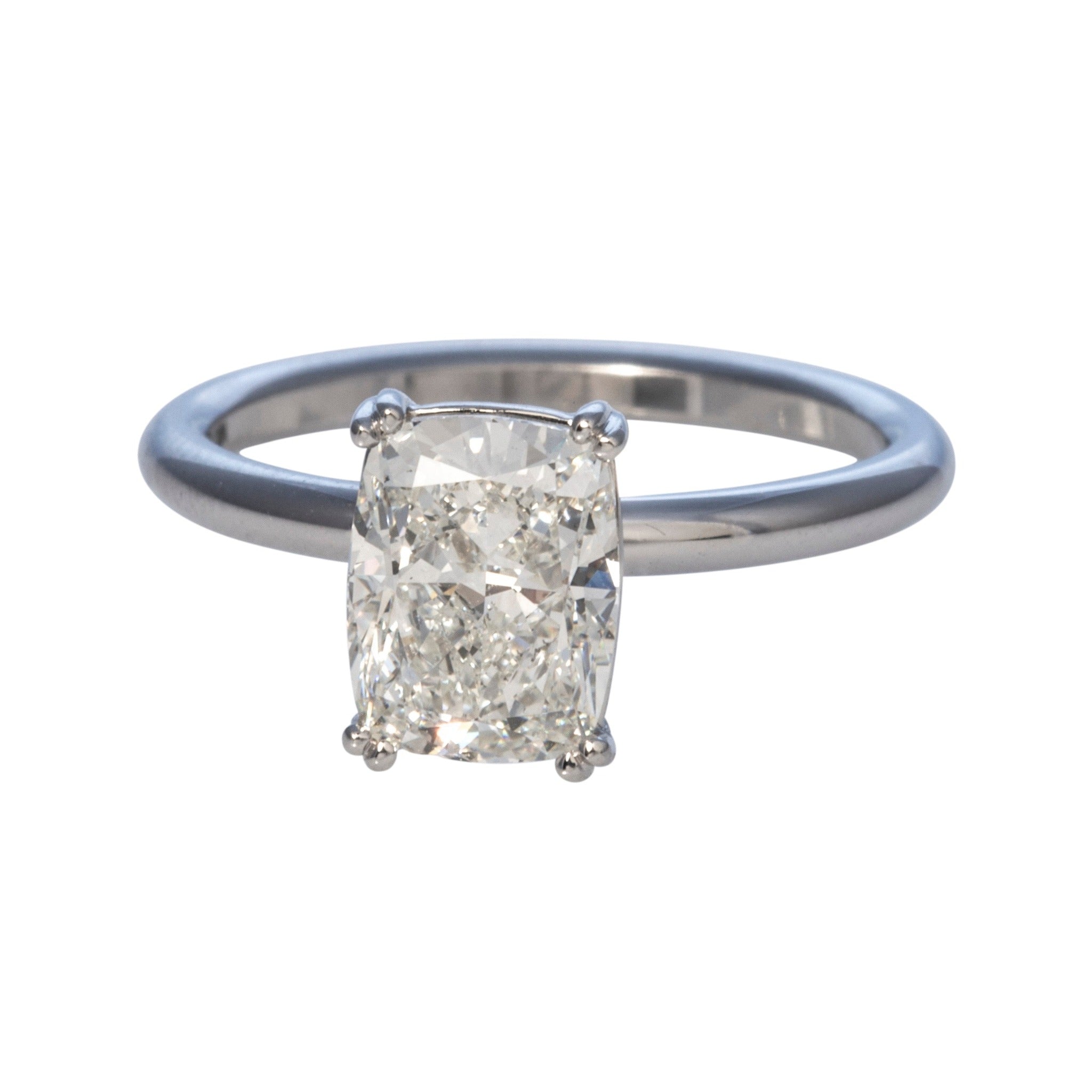 2 Carat I Color SI1 Clarity Cushion Brilliant Cut Diamond Solitaire Engagement Ring in 14K Gold - Perfect for Proposals, Weddings & Anniversaries