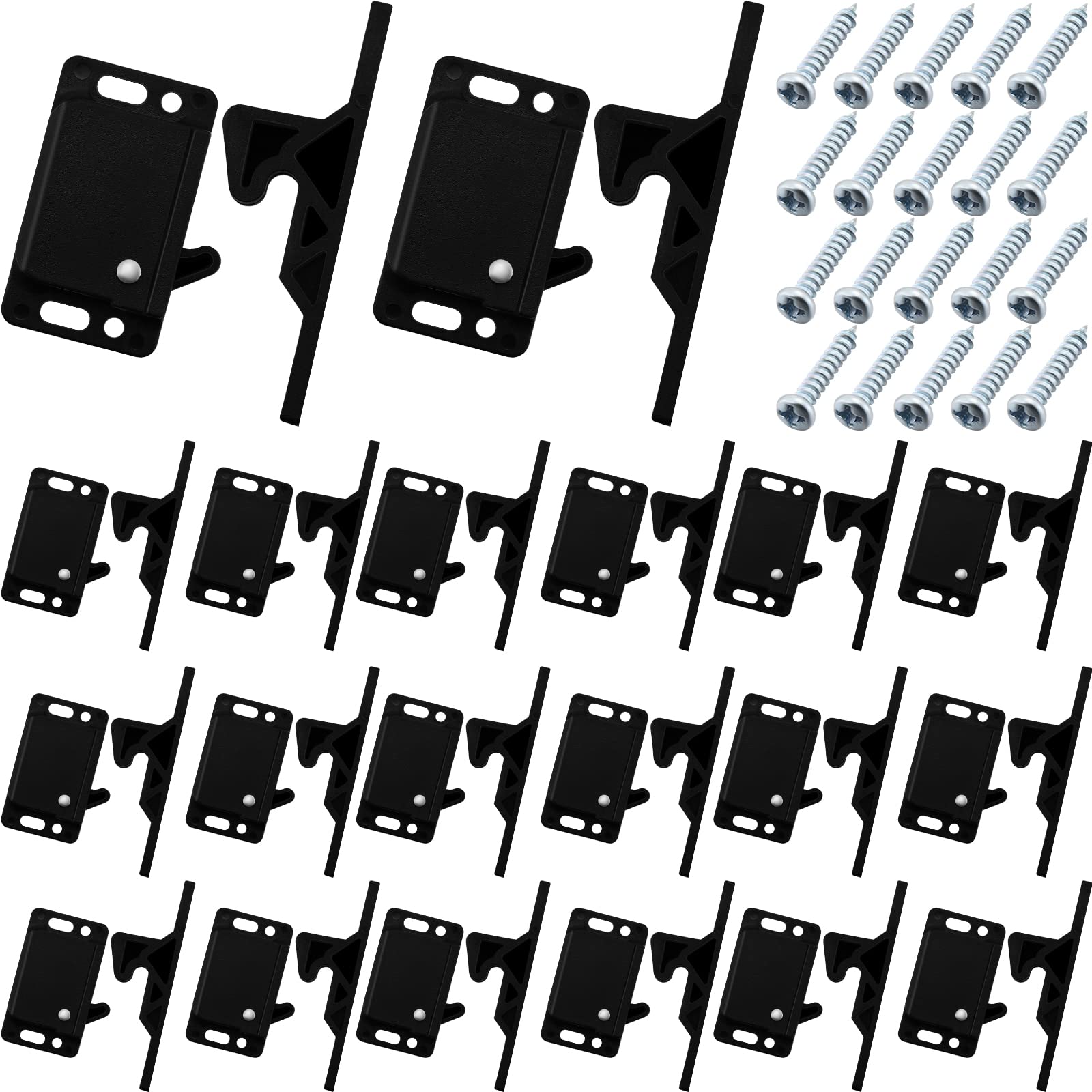 20 Pcs RV Drawer Latches & Catches - 10 LB Pull Force Cabinet Latch Grabber - RV Cabinet Lock & Camper Door Latch Replacement - Push Catch Latch with Mounting Hardware - Perfect for RV, Camper, Home & Office Storage Solutions