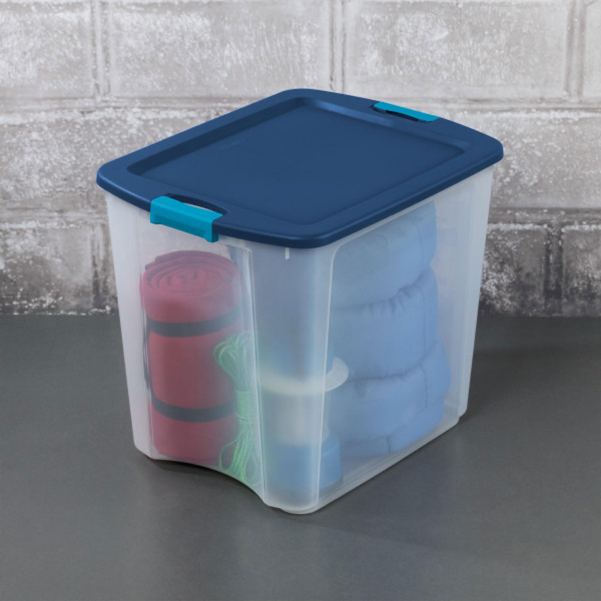 Sterilite 8-Pack 27 Gallon Clear Plastic Storage Bins with Secure Latching Lids & Ergonomic Handles - Perfect for Home Organization, Garage Storage, and Moving Supplies