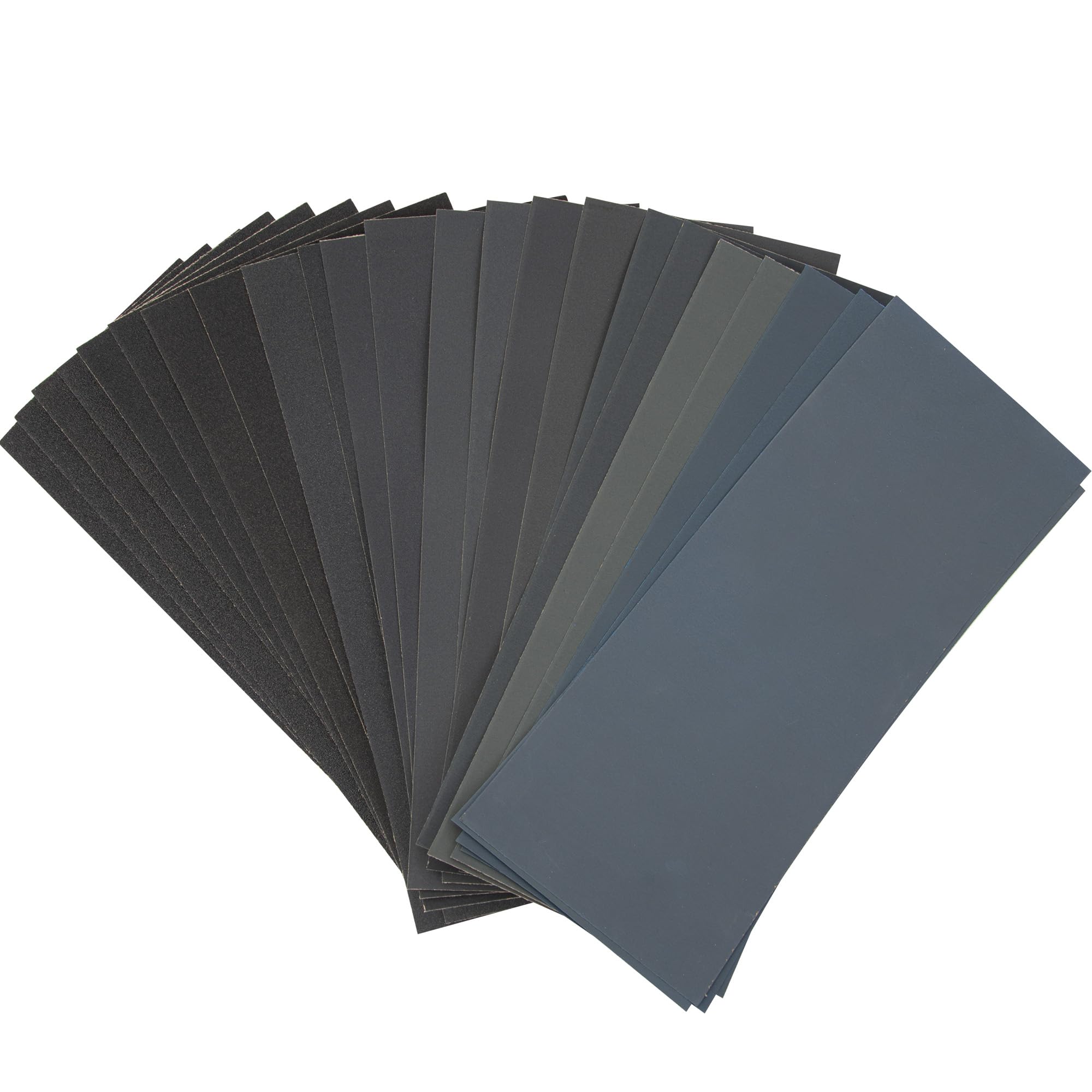 KENDO 24PCS Sandpaper Variety Pack - 12 Assorted Grits for Wood Finishing, Metal Sanding & Auto Polishing | Wet Dry Sandpaper Sheets | DIY Projects, Furniture Repair & Automotive Detailing