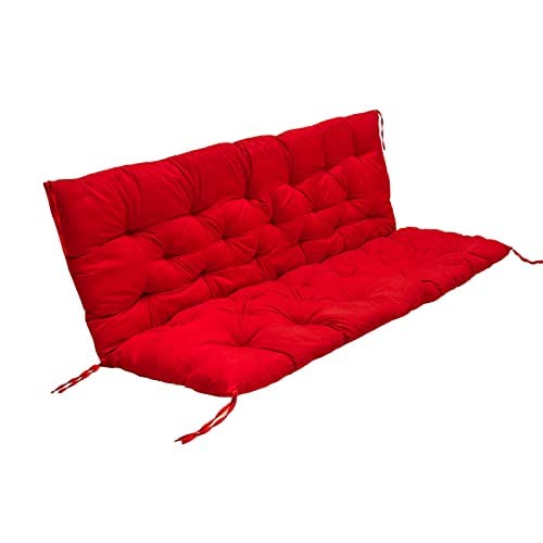 Premium Non-Slip Outdoor Swing Replacement Cushions - 3-Seat Patio Loveseat/Bench/Swing Cushion Only (Red, 47.2x39.3x3.1 Inches) - Weather-Resistant & Comfortable for Backyard, Garden, and Porch Relaxation
