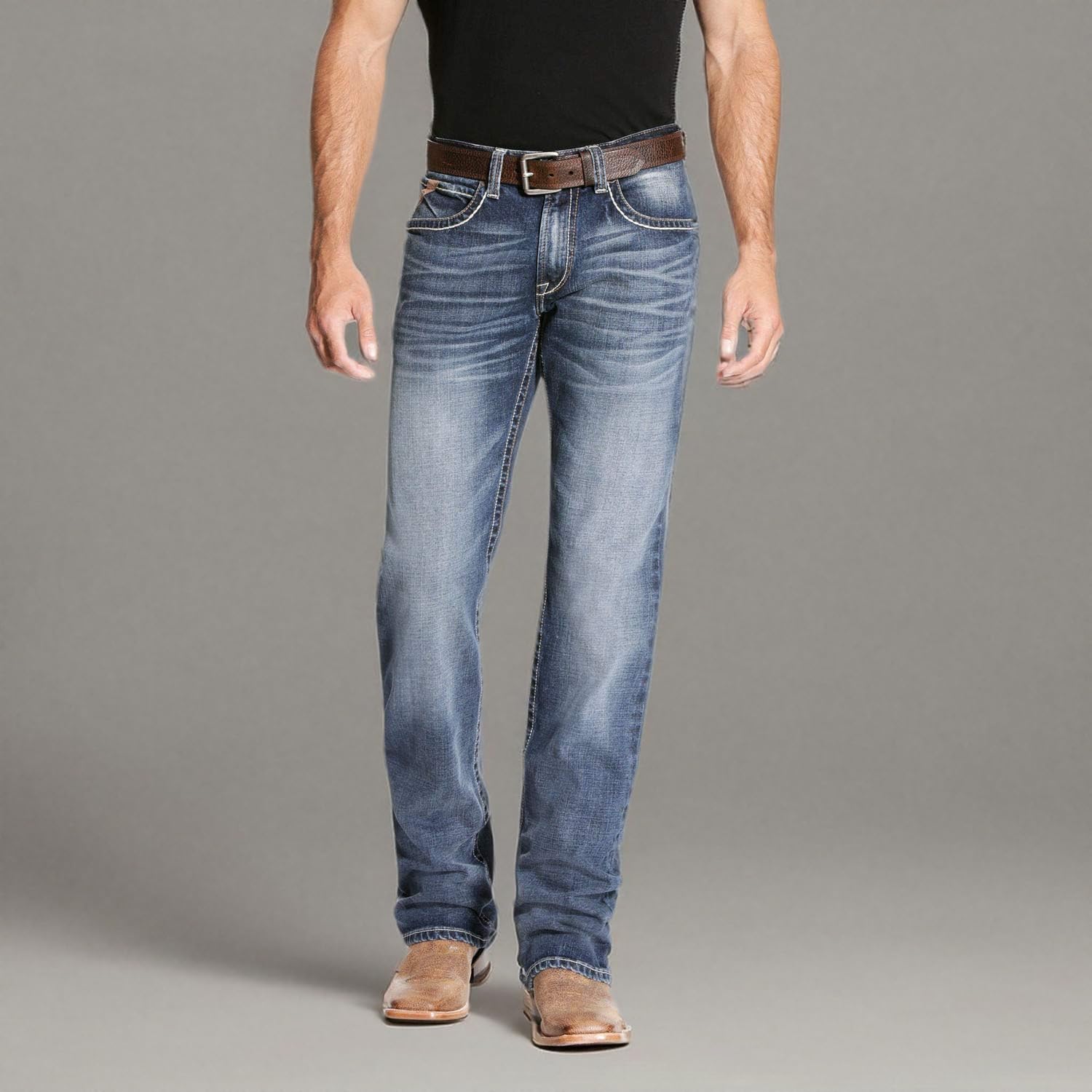 Ariat Men's M4 Low Rise Boot Cut Jeans - Durable Western Denim Pants for Cowboy Work & Casual Wear | Perfect for Ranch, Riding & Everyday Use