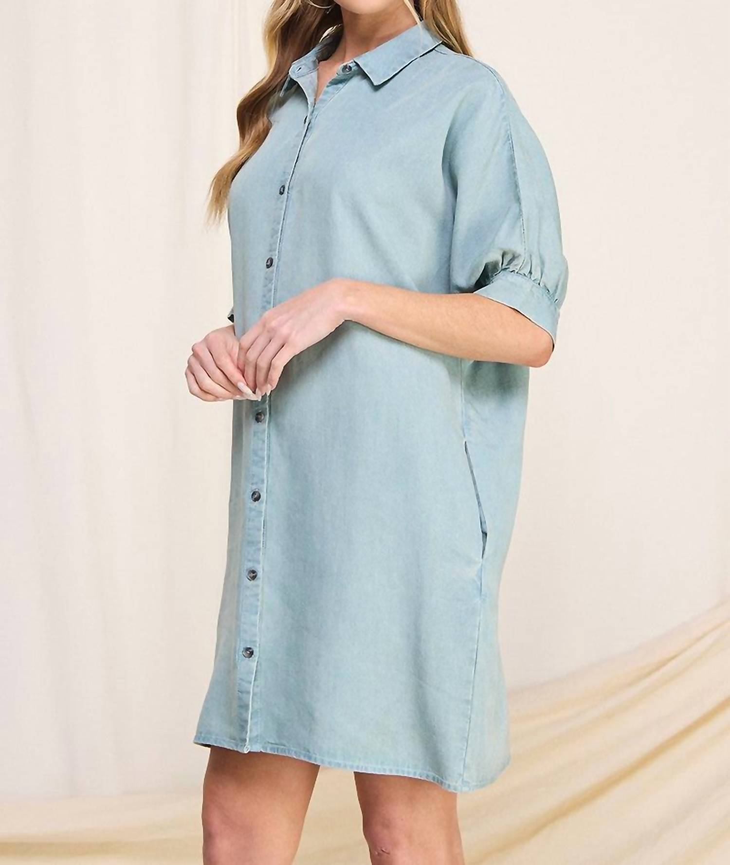 Light Wash Chambray Dress for Women - Casual Summer Dress for Outdoor Events, Parties, and Date Nights