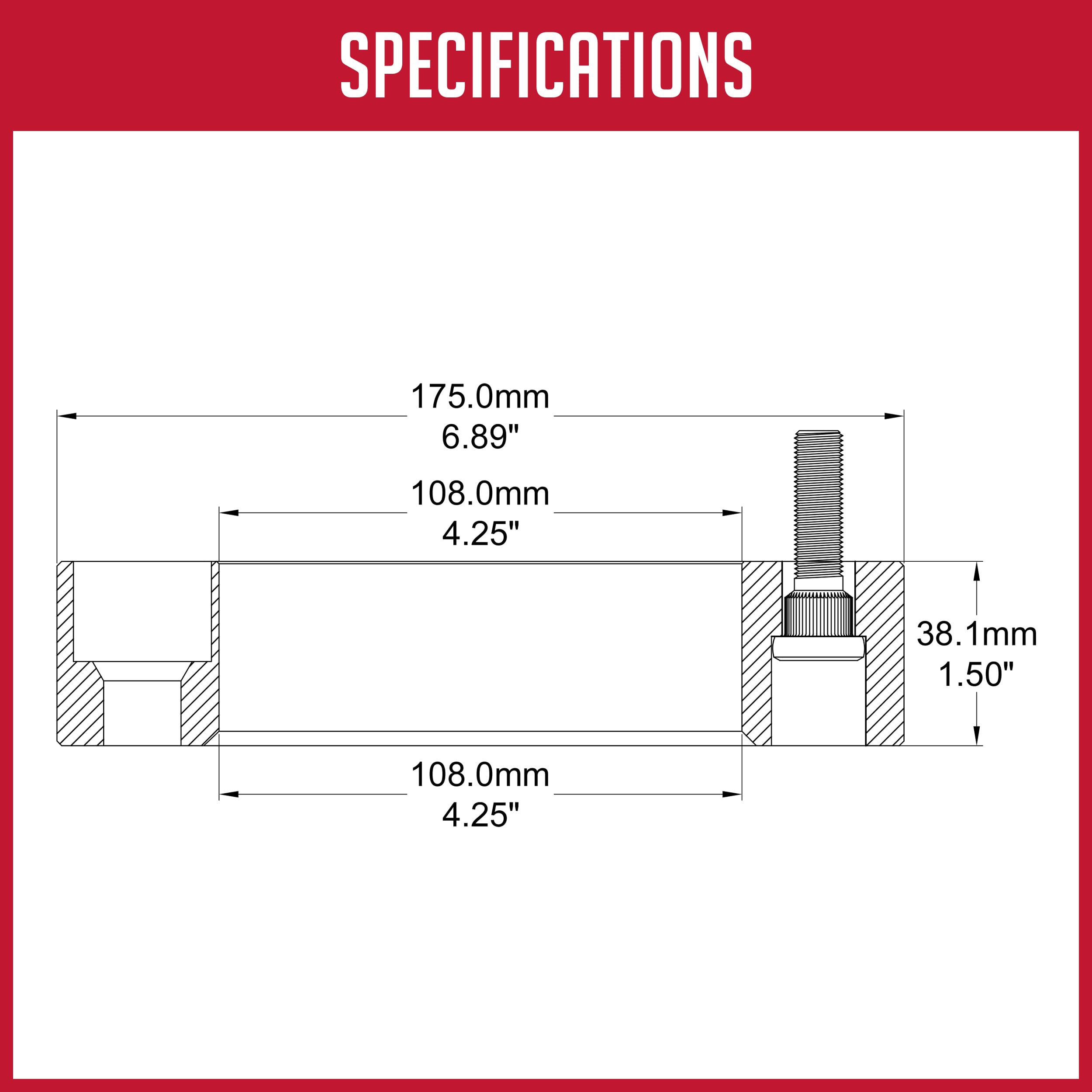 4-Piece Wheel Spacers Adapter Kit 6x5.50 (6 on 139.7mm) 1.50