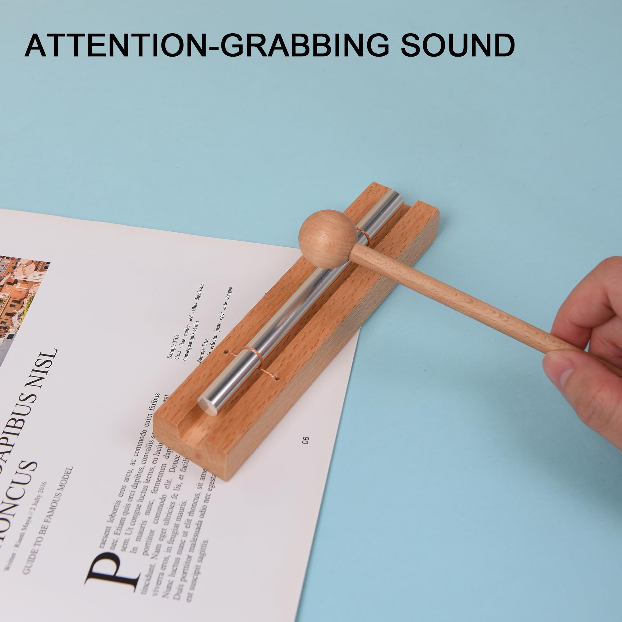 2 Pack Handheld Zen Chime Bells for Teachers - Solo Responsive Meditation Chime with Mallet for Classroom Management, Mindfulness & Yoga Practice - Perfect for School, Therapy Sessions & Relaxation Spaces