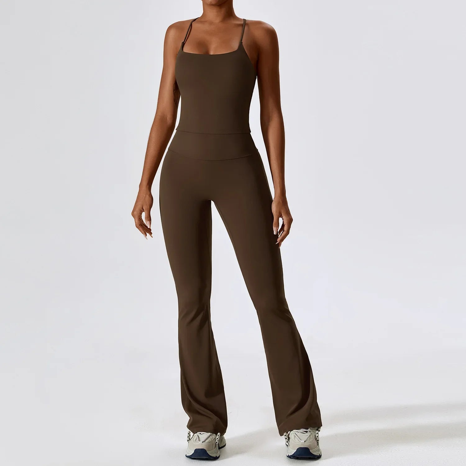 2-Piece Women's Yoga Tracksuit Set - Long Sleeve Crop Top & High Waist Leggings - Gym Workout Sportswear for Fitness, Running & Lounge Wear