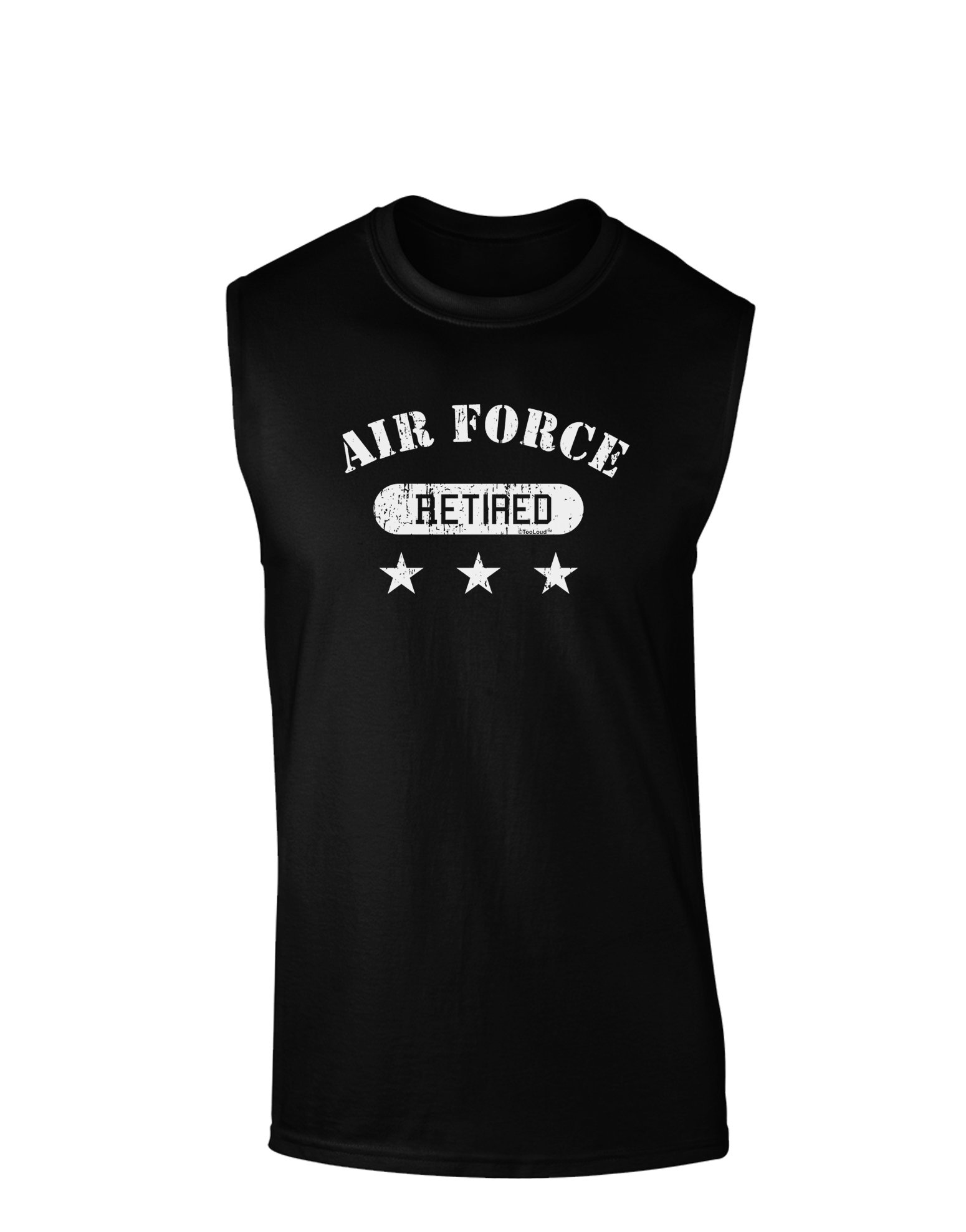 TOOLOUD Retired Air Force Dark Muscle Shirt for Men - Premium Cotton Military Style Workout & Gym T-Shirt - Perfect for Veterans, Fitness Training & Casual Wear