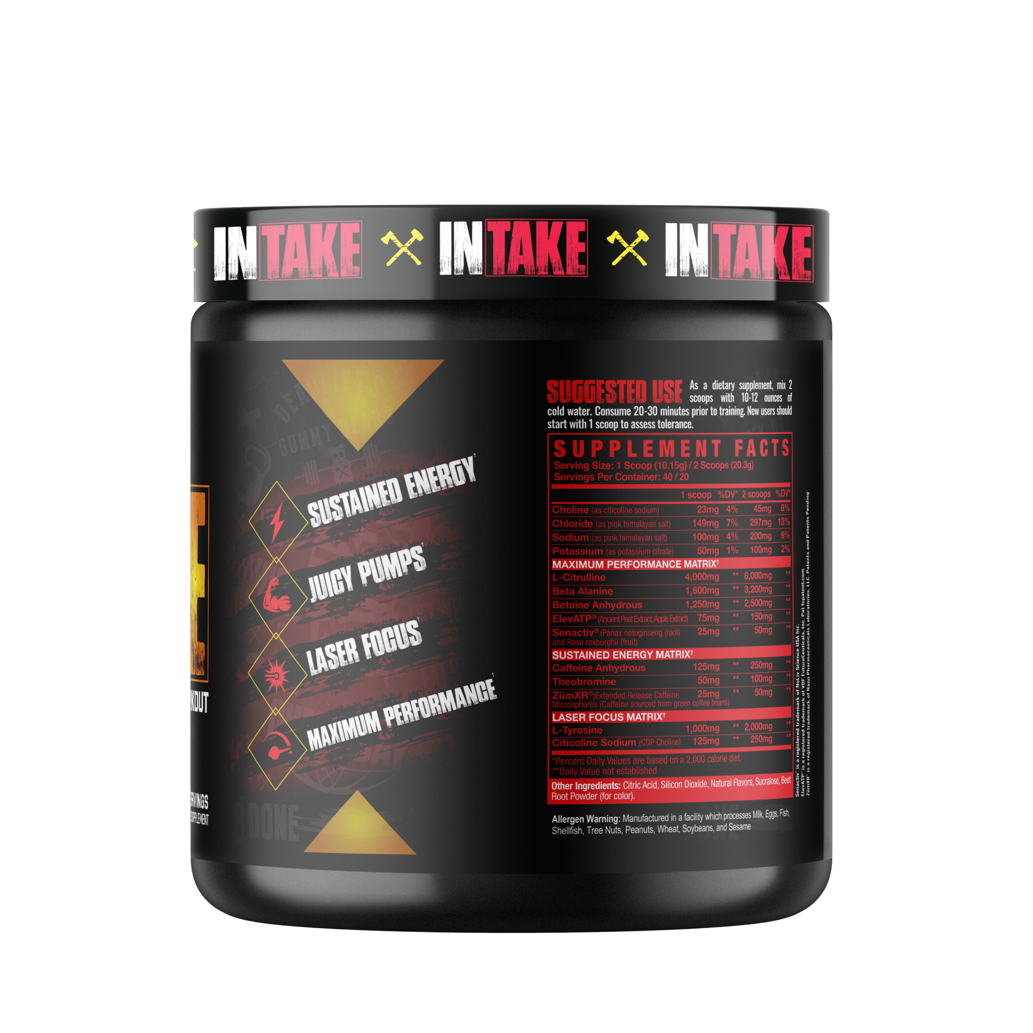 Axe & Sledge Intake All-In-One Pre-Workout Supplement - Boost Energy, Focus & Endurance for Gym & Fitness Training