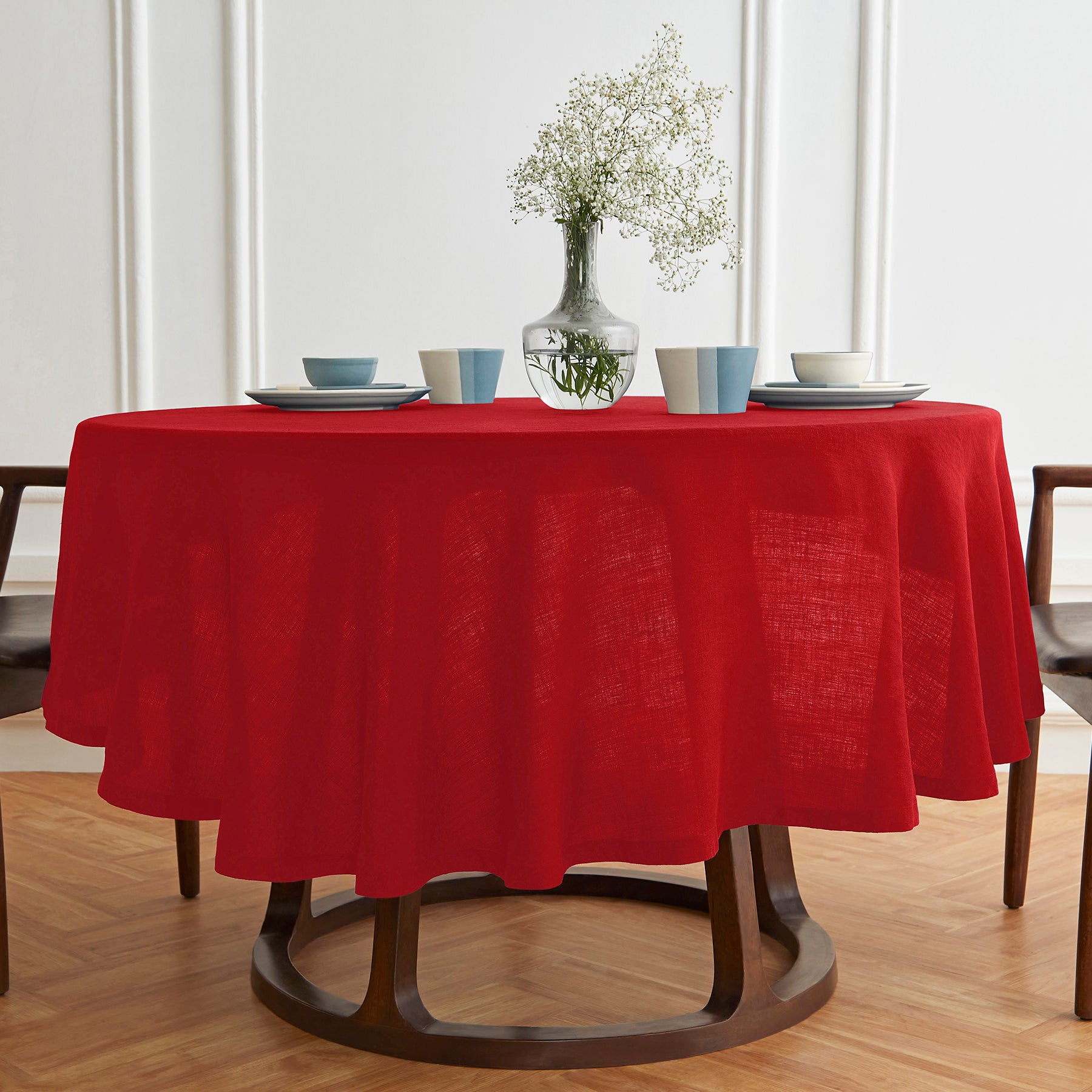 Sonoma Round Tablecloth - Premium Cotton Fabric for Dining & Parties - Perfect for Holiday Gatherings, Weddings & Home Decor