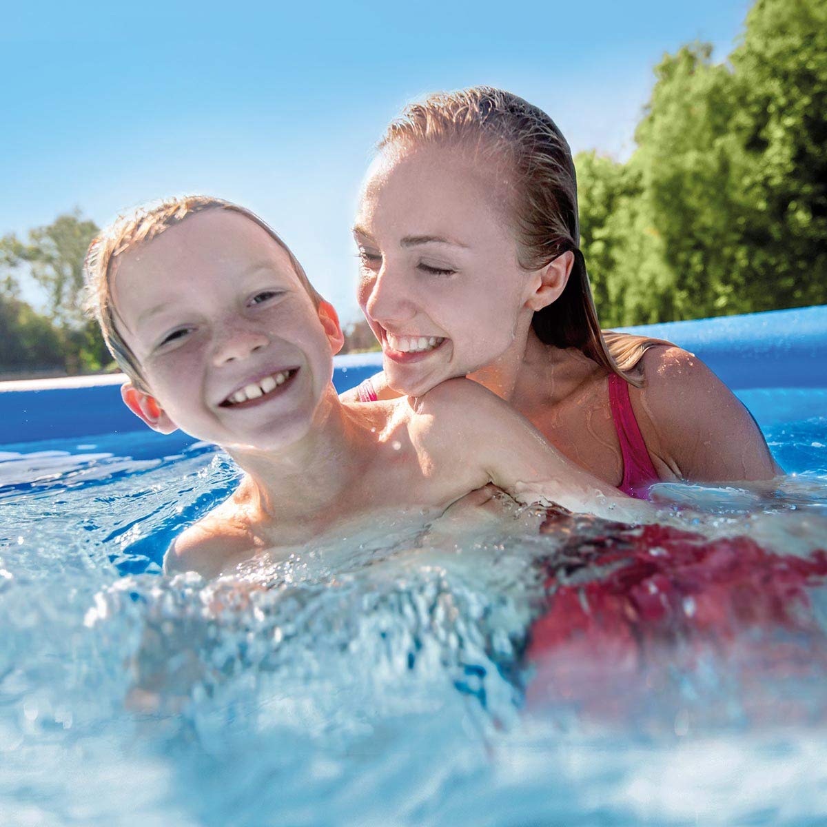 Intex 10'x2.5' Kids Inflatable Swimming Pool with Filter Pump & Cleaning Kit - Perfect for Backyard Summer Fun, Children's Outdoor Water Play and Family Pool Parties