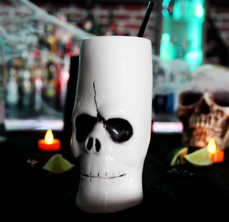 BarConic® Tiki Mugs - Skull Design Ceramic Cups - 12oz Tropical Drinkware for Cocktails, Mocktails & Party Decor - Perfect for Luau, Beach Parties & Themed Events