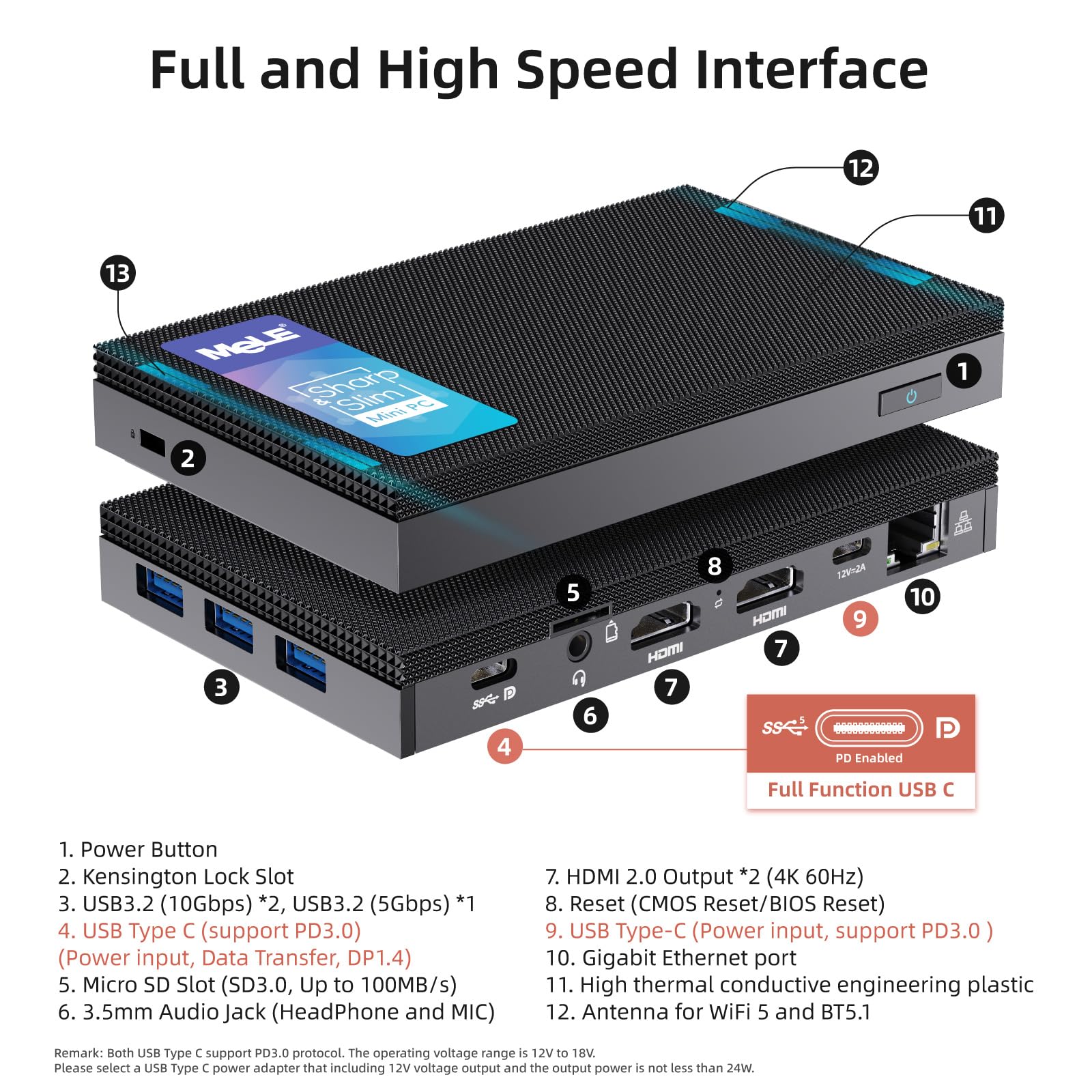 MeLE Quieter3C Fanless Mini PC - Intel Celeron N5105, 8GB RAM 128GB SSD, Windows 11 Pro, 4K Triple Display, Dual HDMI, WiFi 5, BT5.1, Ethernet - Compact Desktop Computer for Home Office, Digital Signage & Media Center