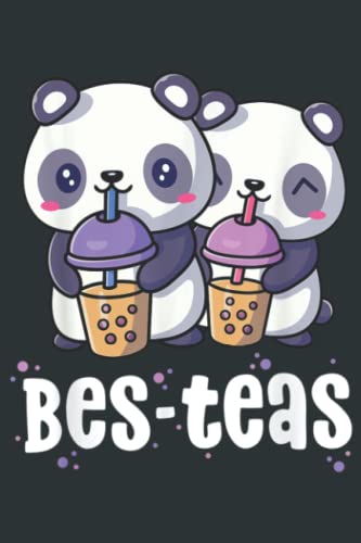 Boba Tea Kawaii Panda Heart Journal Notebook for Women & Girls - 6x9 Inches, 100 Pages - Perfect for Bubble Tea Lovers, School, Work & Gift Giving