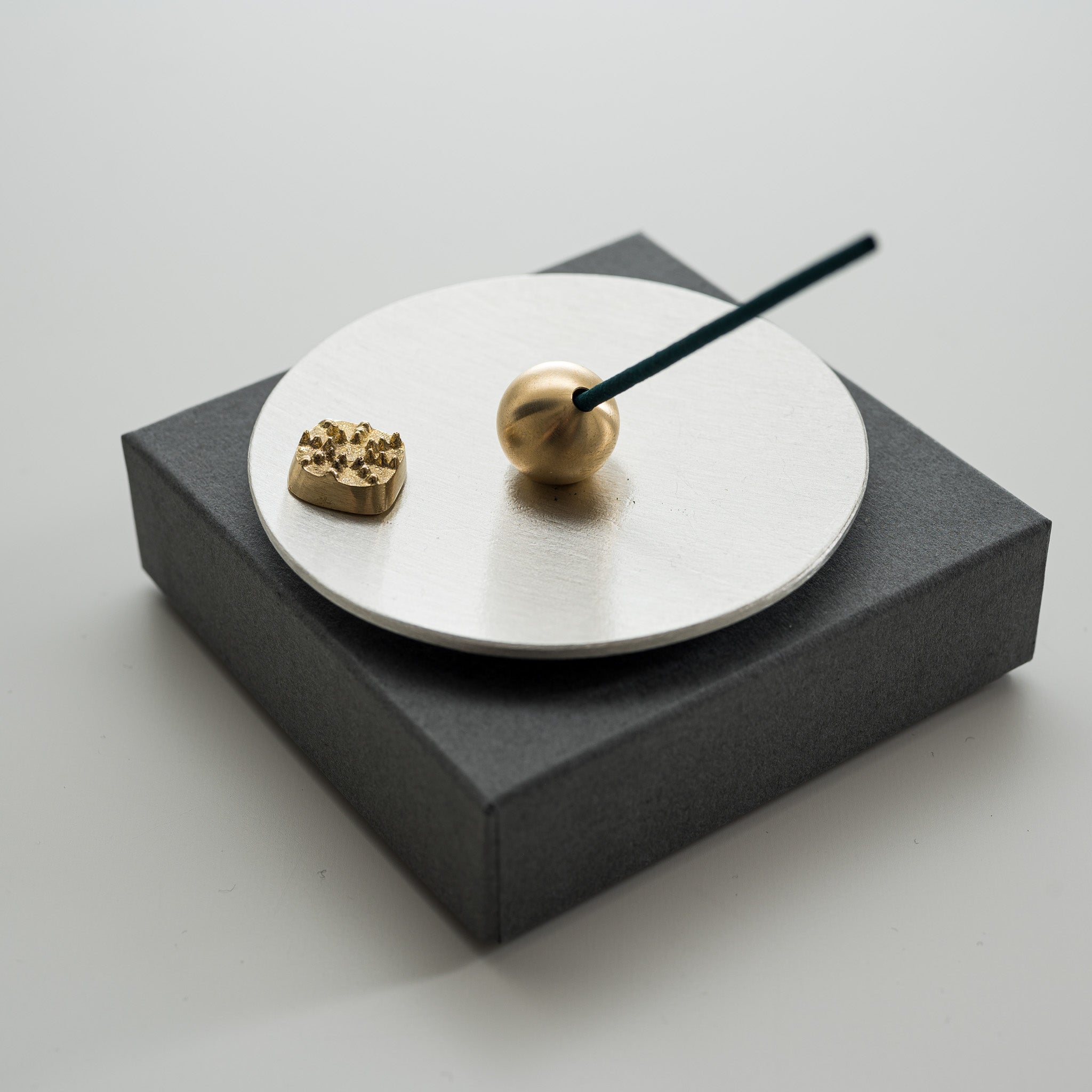 NOUSAKU Japanese Incense Holder Plate - Round Zen Style for Aromatherapy & Meditation - Handcrafted Traditional Metal Incense Burner for Home, Office & Yoga Studio Decor
