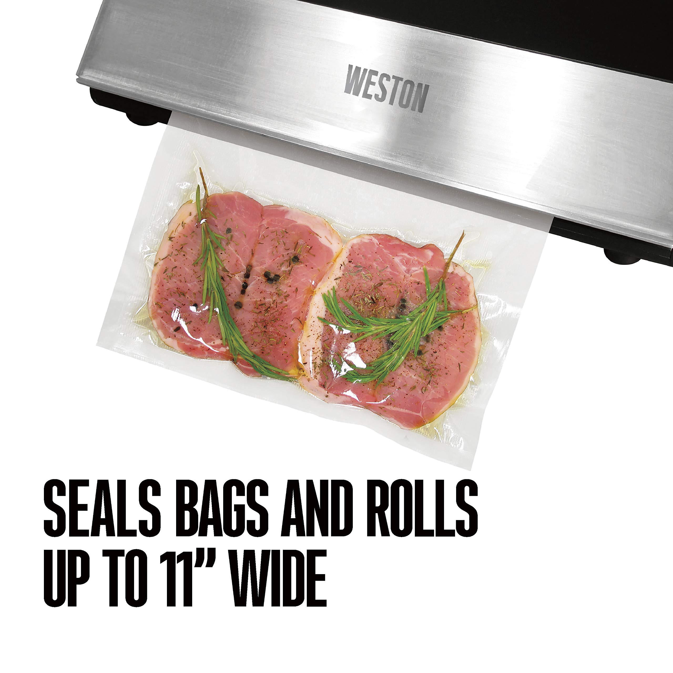 Weston 65-0501-W Professional Advantage Vacuum Sealer - 11 Inch Stainless Steel Food Saver Machine for Home Kitchen, Sous Vide, Meal Prep & Long-Term Food Storage