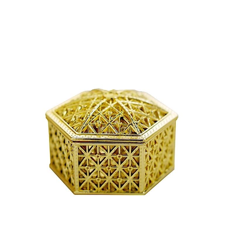 12-Piece Mini Hexagon Treasure Box Set - Small Jewelry Holder for Rings, Earrings & Trinkets - Perfect for Party Favors, Wedding Gifts & Home Decor Storage
