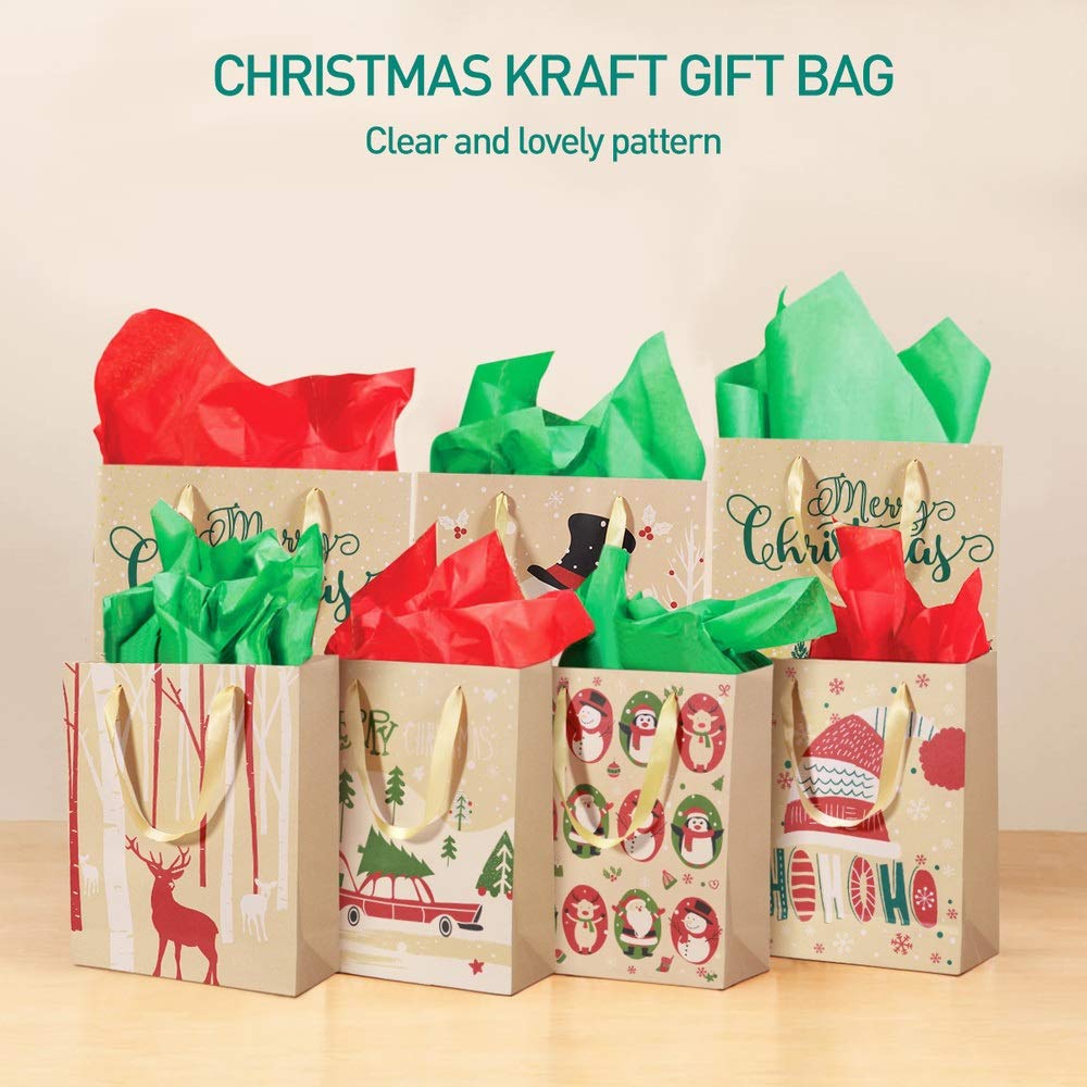 24pcs Kraft Paper Gift Bags with Handles - Eco-Friendly Party Favor Bags for Christmas, Birthday, Baby Shower & Wedding - Small Brown Paper Bags for Candy, Cookies, Gifts & Party Favors