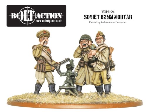 Warlord Games Bolt Action 28mm Soviet Army 82mm Mortar - WWII Historical Wargaming Miniature for Tabletop Strategy Games & Collectors