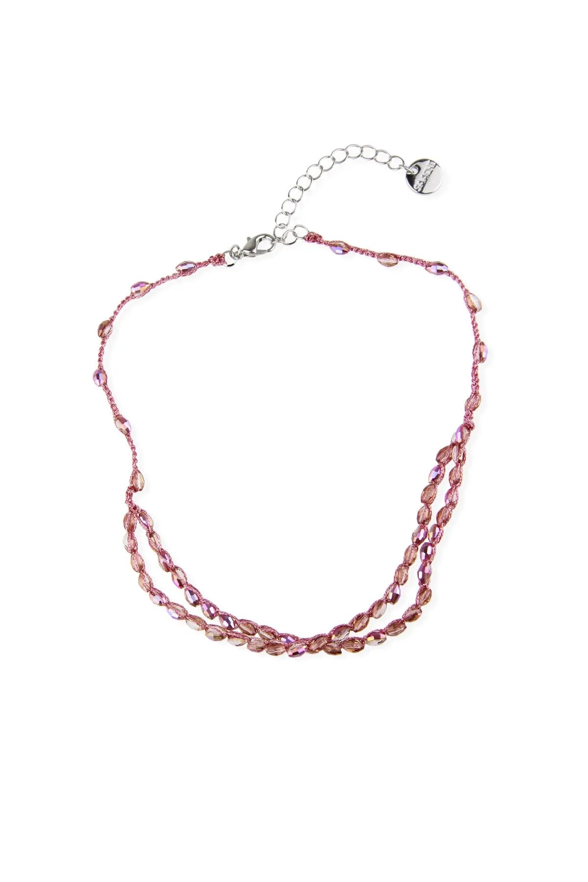 Elegant Pink Beaded Crochet Choker Necklace for Women - Boho Chic Handmade Jewelry for Parties, Weddings & Everyday Wear