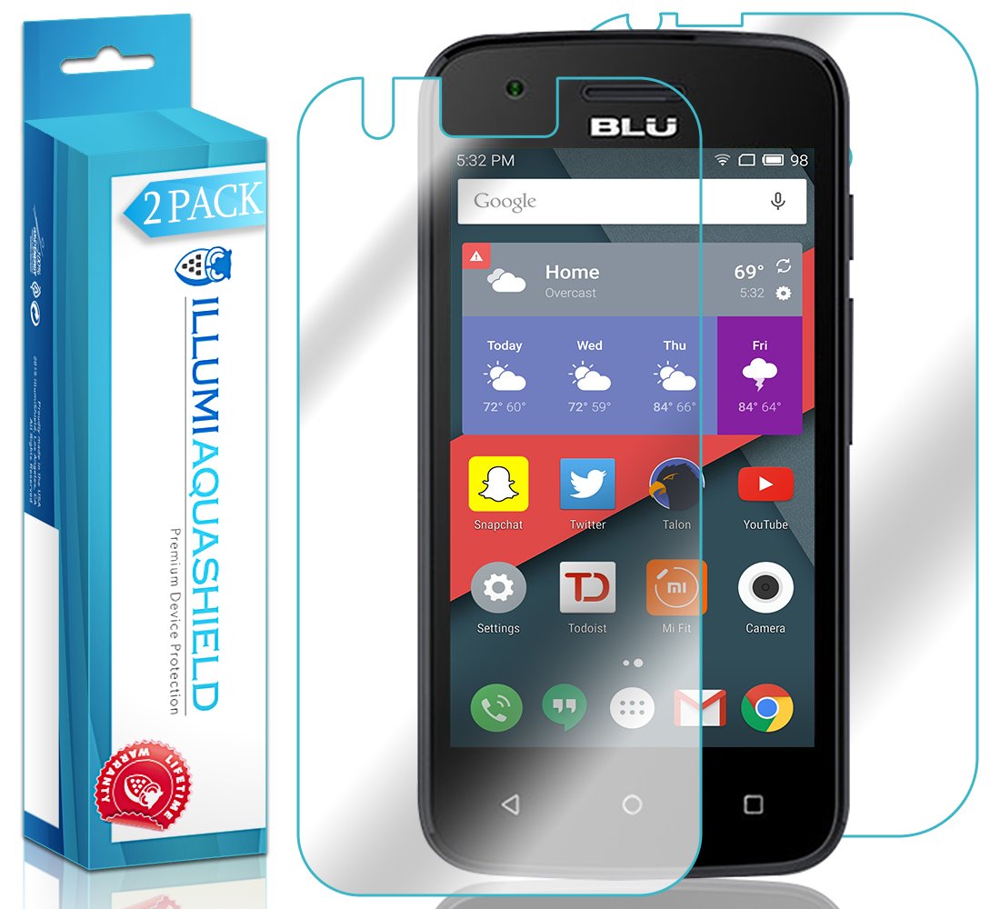 BLU Dash L2 Screen Protector (2-Pack) - HD Clear TPU Film, Bubble-Free Front & Back Protection | Perfect for Everyday Use, Travel, and Work
